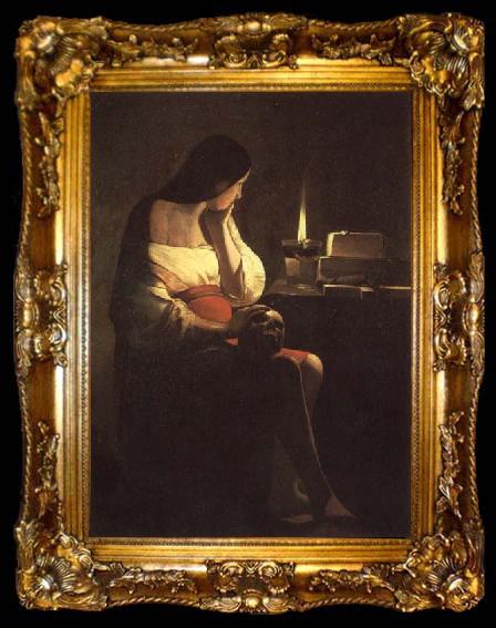 framed  LA TOUR, Georges de The Magdalen with the Nightlighe, ta009-2